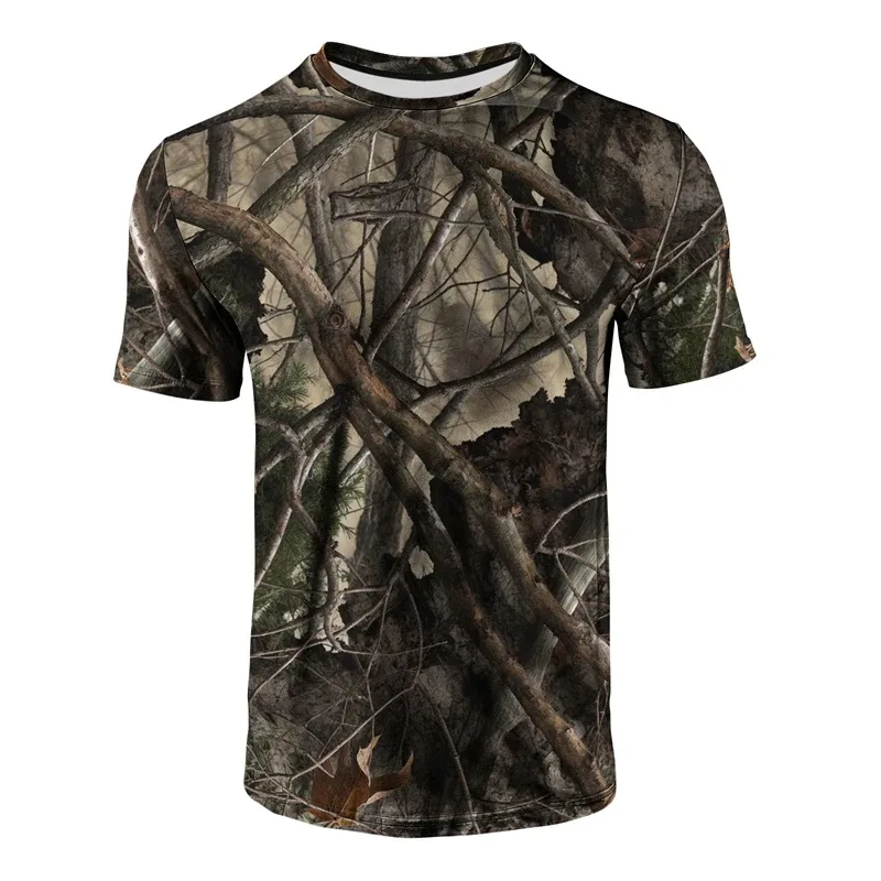 Hunting Outdoor Shop - Men's Realistic Tree Camo Print T