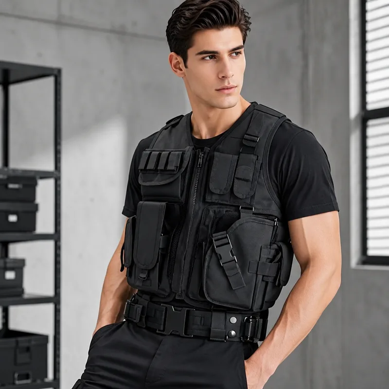 Hunting Outdoor Jacket - Adjustable Breathable Grid Tactical Vest Jungle