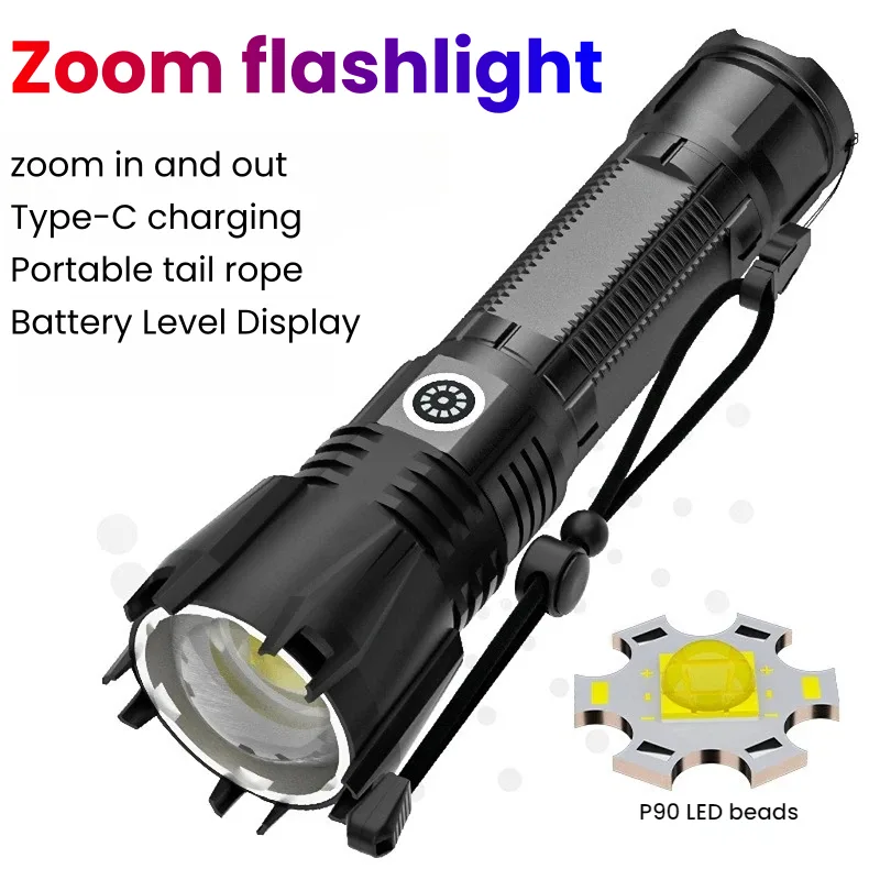 Hunting Outdoor - High-power P90 LED Flashlight TYPE-C Rechargeable