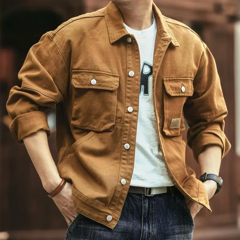 Hunting Outdoor Brand - Retro American Denim Jacket Men's Loose