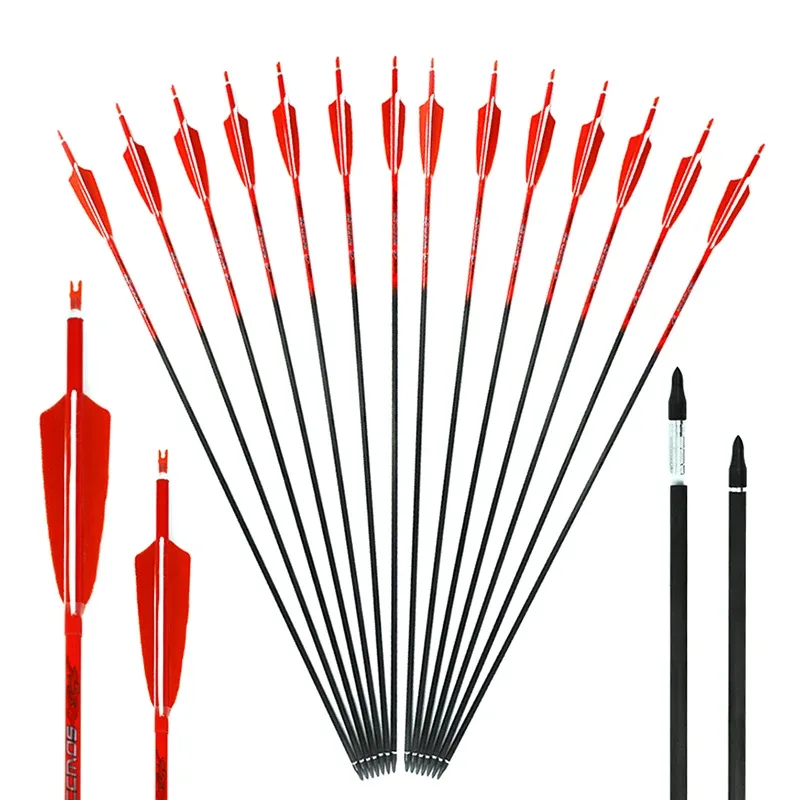 Arrow Carbon Shaft - 6pc/12pc/24pcs ID6.2mm Pure Carbon Arrows Shaft