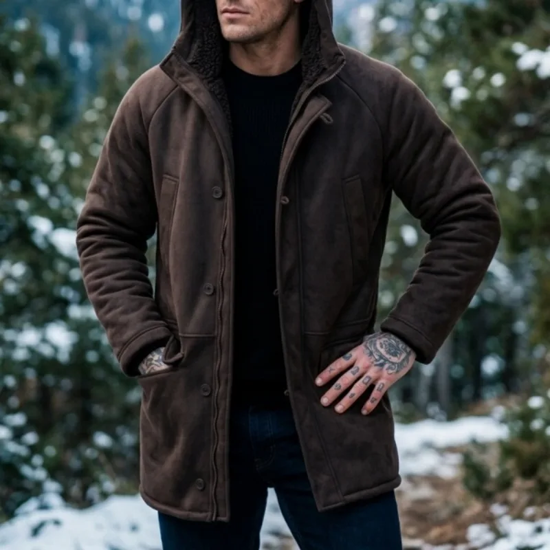 New Men's Faux Fur Lined Hoode - Outdoor Hunting Coat review and price