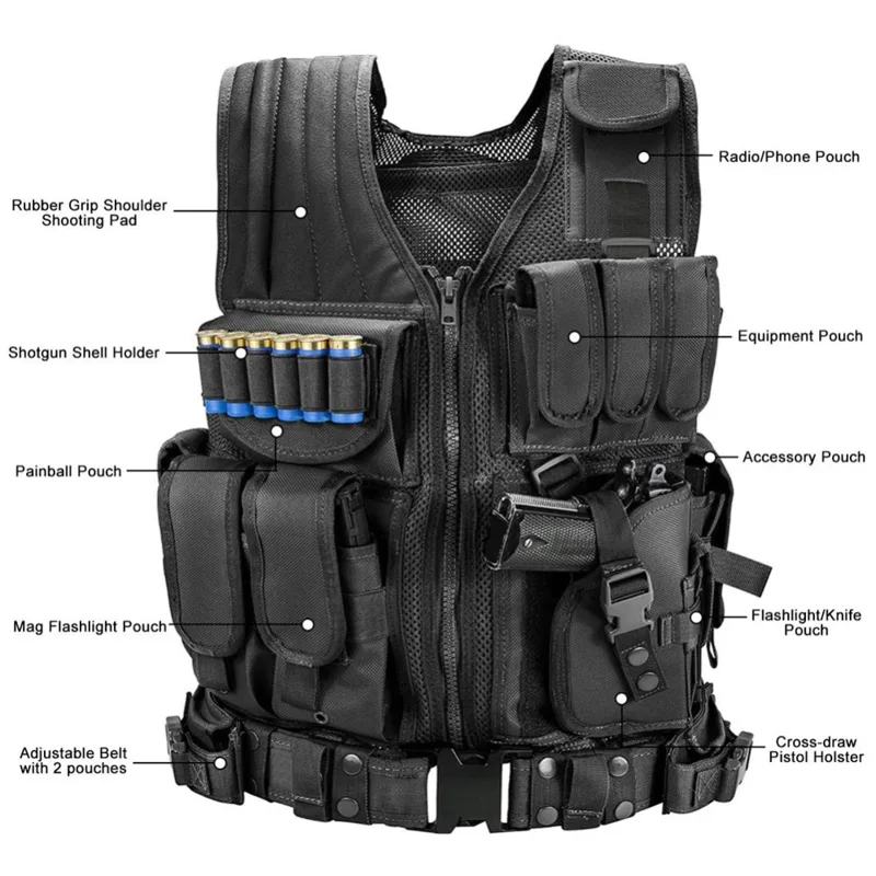 Adjustable Molle Tactical Vest - Hunting Outdoor Jacket review and price