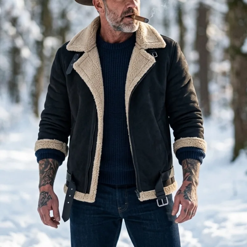 Men Winter Faux Suede Jacket F - Outdoor Hunting Coat review and price
