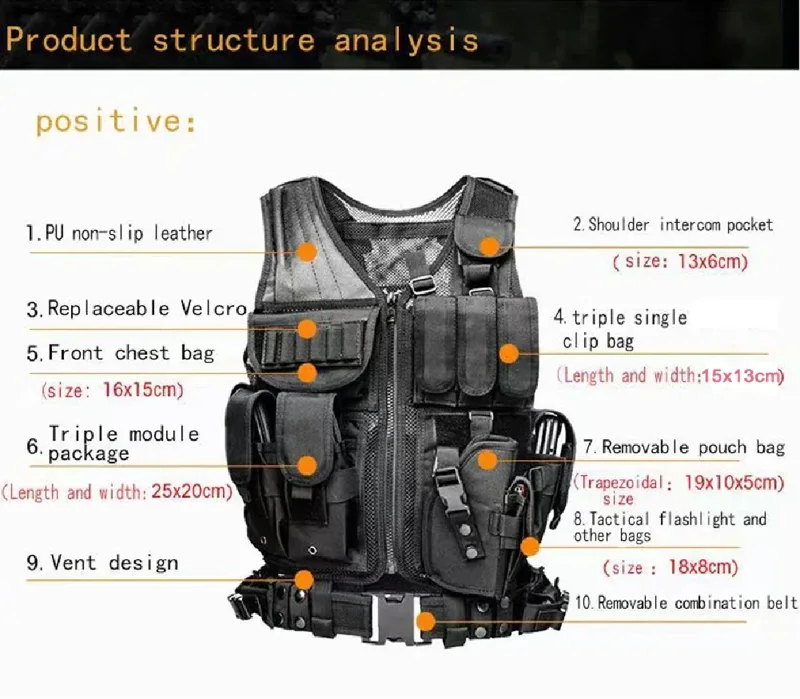 Adjustable Molle Tactical Vest - Hunting Outdoor Jacket review and price